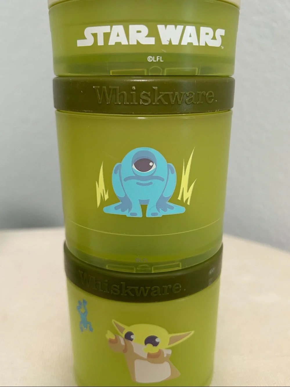6 Piece Whiskware Stackable Snack Containers for Kids -Toddlers Stackable Cups